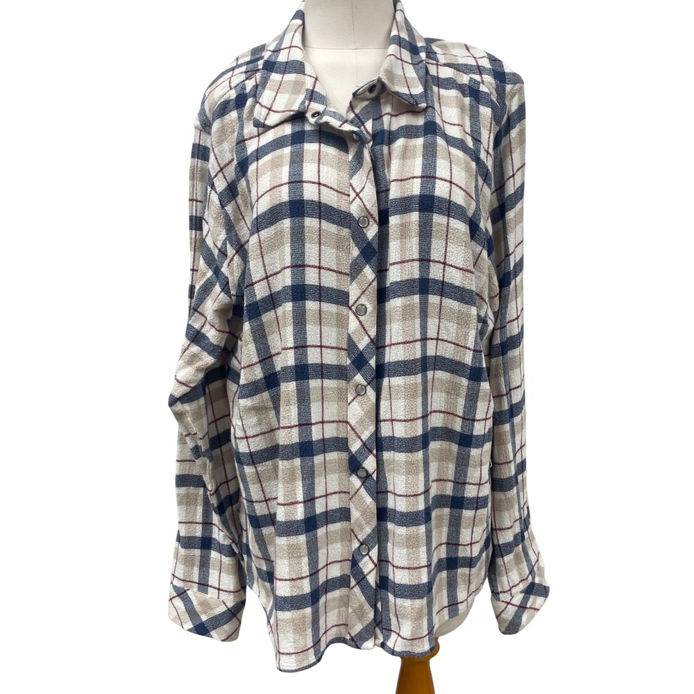 Idyllwind Miranda Lambert Women's Long Sleeve Pearl Button Soft Flannel Shirt XL